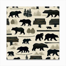 Black Bears 1 Canvas Print