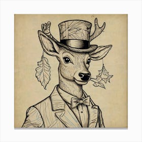 Deer In Tuxedo Canvas Print