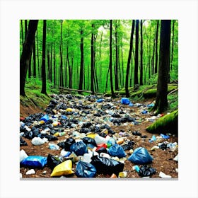 Trash In The Forest 11 Canvas Print