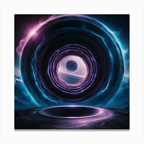 A Highly Detailed Cinematic Photograph Of A Swirling Worm Hole In Space Canvas Print