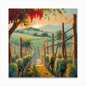 Firefly Beautiful Modern Lush Spanish Vinyard Landscape 52354 Canvas Print