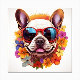 French Bulldog In Sunglasses 3 Canvas Print