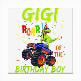 Gigi Of The Birthday Dinosaur Boy Rawr Dinosaur Birthday Canvas Print