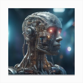 Cyborg Portrait 1 Canvas Print