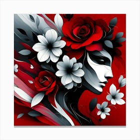 Woman With Roses Canvas Print