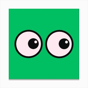 I See You Eyes Fun Green Canvas Print