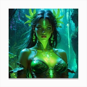 Glowing Poison Girl Canvas Print
