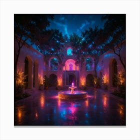 Courtyard At Night 1 Canvas Print