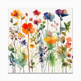 Watercolor Flowers 5 Canvas Print