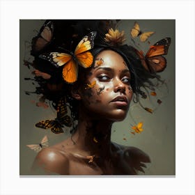 Butterfly Woman Canvas Print