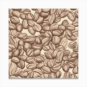 Coffee Beans Seamless Pattern 4 Canvas Print