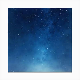 Celestial Night Sky With Falling Stars, Watercolor 1 Canvas Print