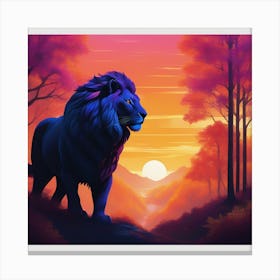 Lion At Sunset Canvas Print