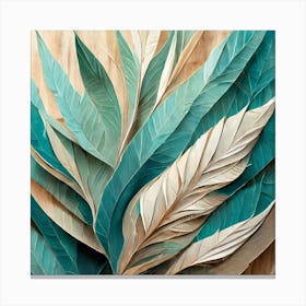Firefly Beautiful Modern Detailed Botanical Rustic Wood Background Of Sage Herb And Indian Feathers (6) Canvas Print