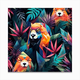 Colorful Animals In The Jungle Canvas Print