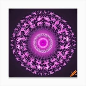 Craiyon 004059 Pink And Purple Fractal Round Logo Canvas Print