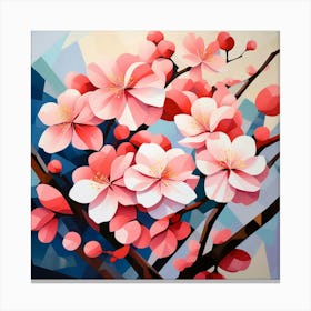 Cubism Art, Abstract sakura Canvas Print