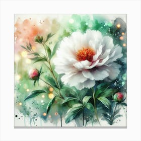 Watercolor Peony 2 Canvas Print