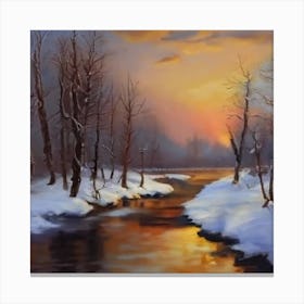 Winter Sunset Canvas Print