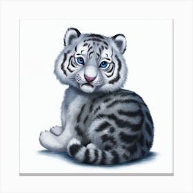 White Tiger Cub 1 Canvas Print