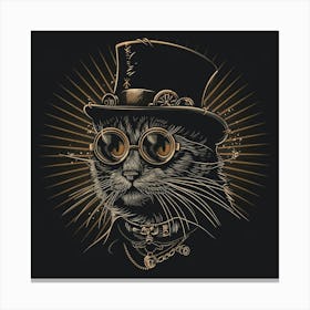 Steampunk Cat 16 Canvas Print