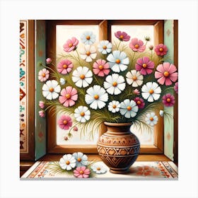 Cosmos In A Vase 2 Canvas Print