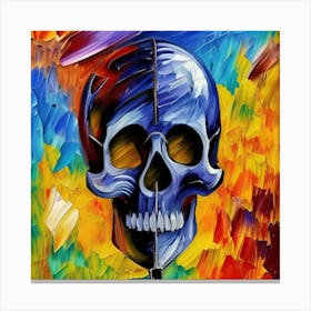 Blue Skull Painting Canvas Print