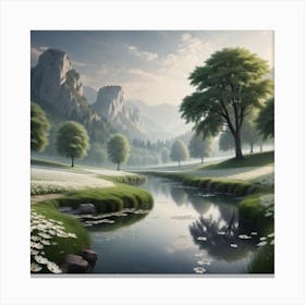 River In The Mountains 3 Canvas Print