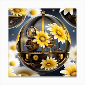 Steampunk Flowers Canvas Print