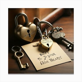 Key To Your Golden Heart Canvas Print