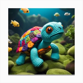 Crochet Turtle Canvas Print