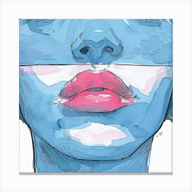 Blue Lips Canvas Print