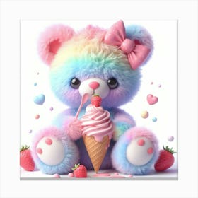 Rainbow Teddy Bear 5 Canvas Print