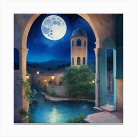 Moonlight On morocco Canvas Print