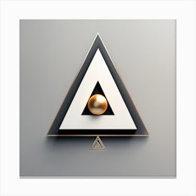 Geometric Triangle With Gold Ball Canvas Print