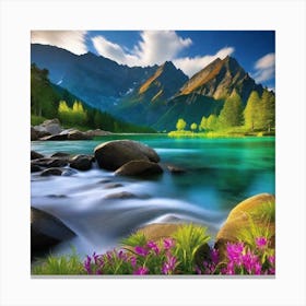 River In The Mountains 19 Canvas Print