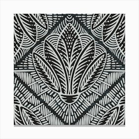 African Flower Black And White Pattern Canvas Print