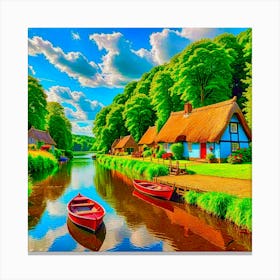 Cottages By The Water 2 Canvas Print