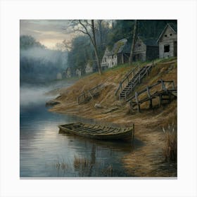 Village By The Water Canvas Print