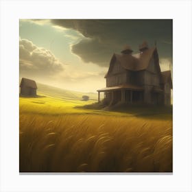 House In The Field 4 Canvas Print