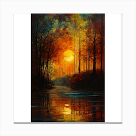 Sunset By The River Canvas Print