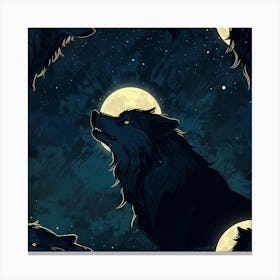 Howling Wolf Art Print 1 Canvas Print