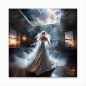 Bride In A Storm Canvas Print