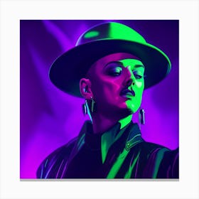 Boy George On Stage in Neon Canvas Print