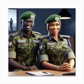 Nigerian Army Couple Canvas Print