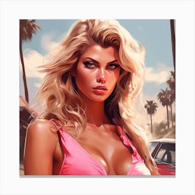 Grand theft auto Charlotte Mckinney Canvas Print