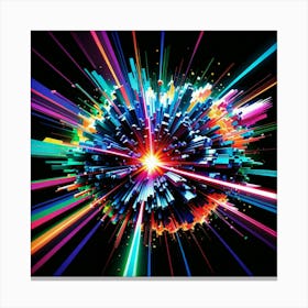 Laser Explosion Glitch Art 4 Canvas Print