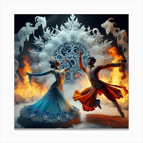 Fire and ice Canvas Print