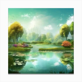 pond in the forest Canvas Print