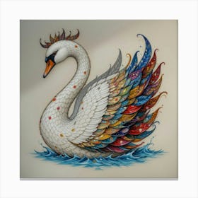 Colorful Swan 1 Canvas Print